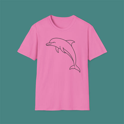 Minimalist Line Art Dolphin Unisex T-Shirt