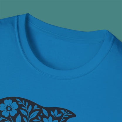 Floral Dolphin Silhouette Unisex T-Shirt