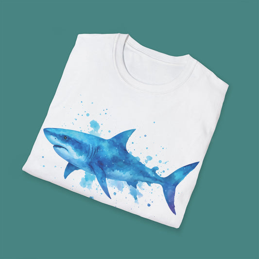 Watercolor Splash Shark Unisex T-Shirt