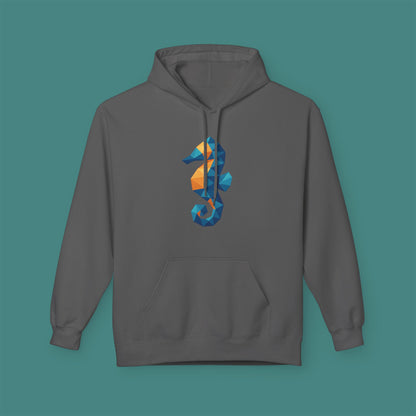 Geometric Polygon Seahorse Fleece Unisex Hoodie