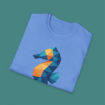 Geometric Polygon Seahorse Unisex T-Shirt