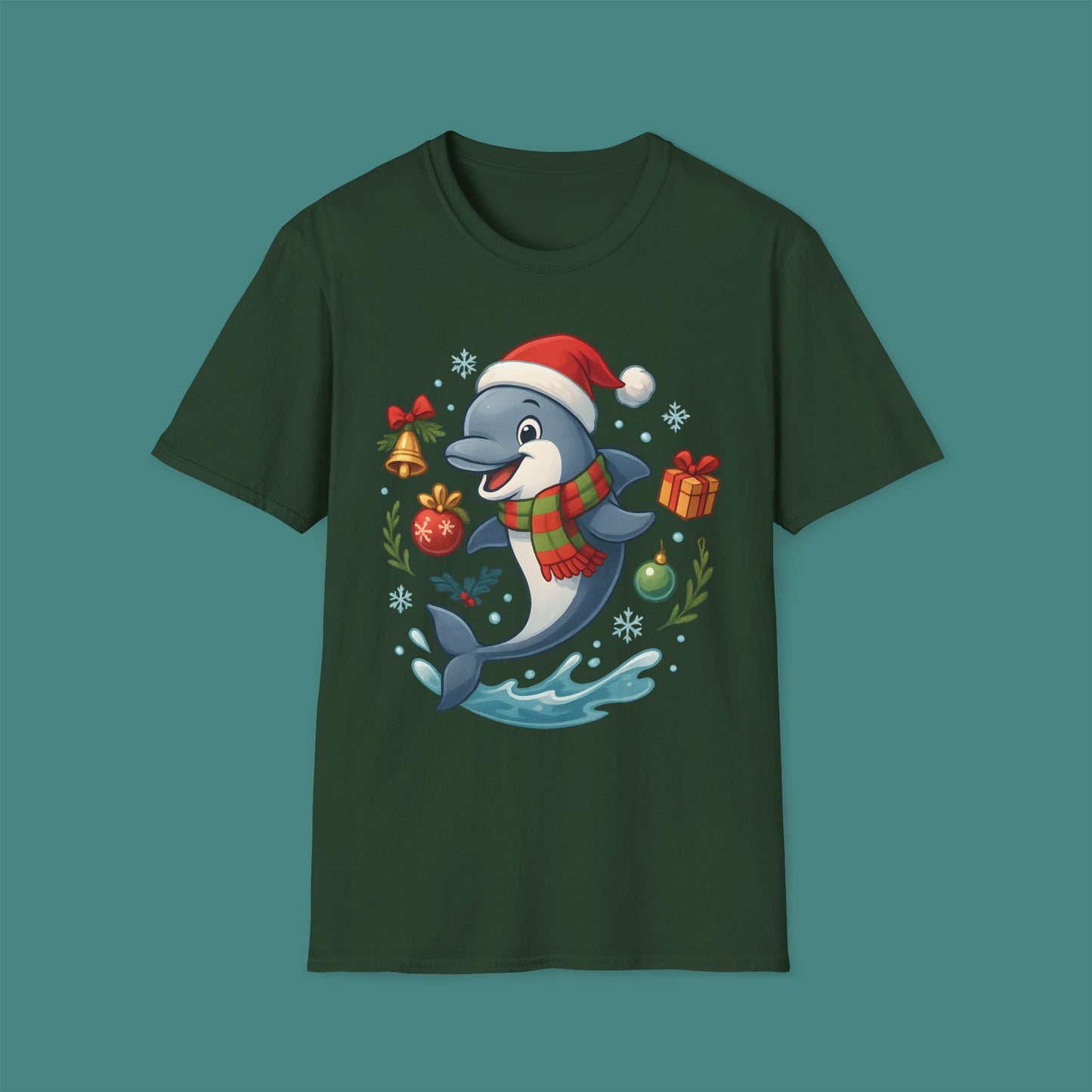 Christmas Dolphin Unisex T-Shirt