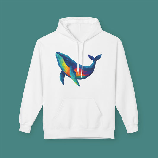 Geometric Polygon Whale Fleece Unisex Hoodie