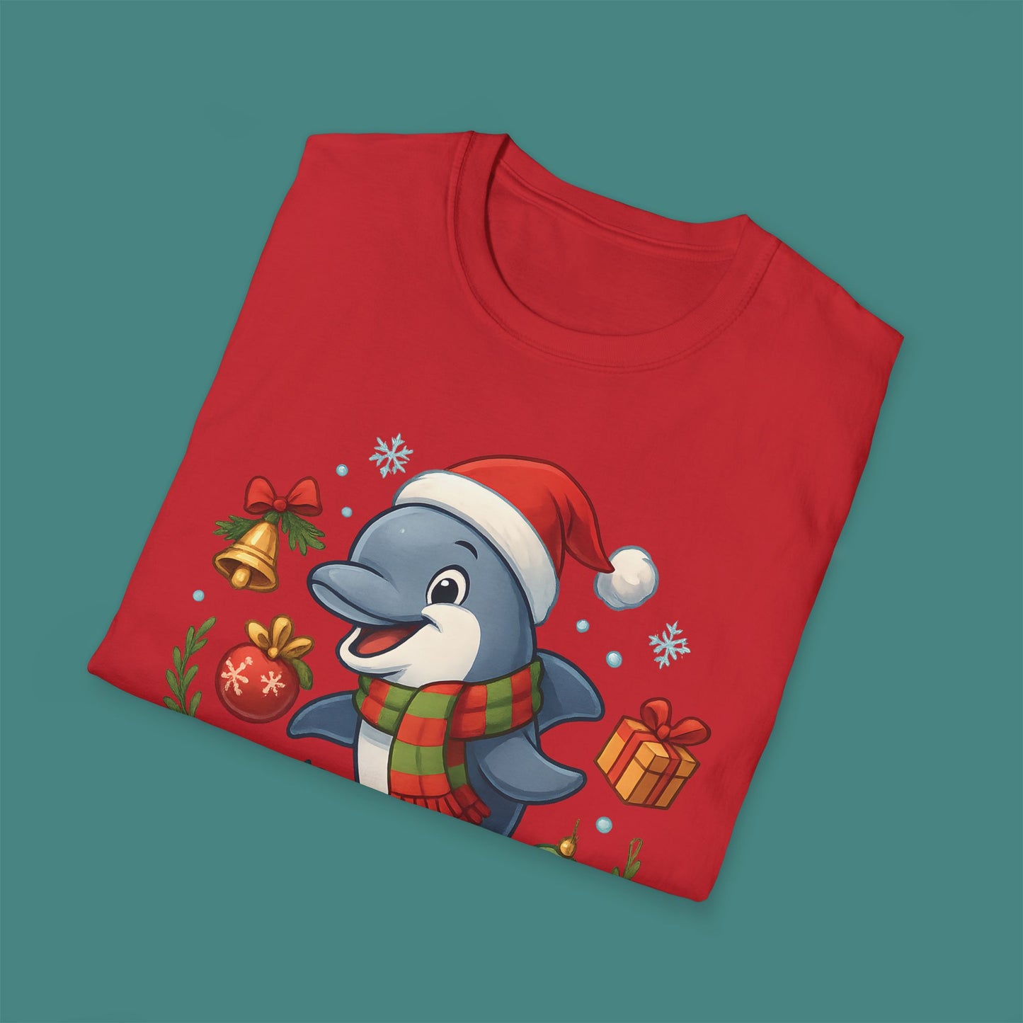 Christmas Dolphin Unisex T-Shirt