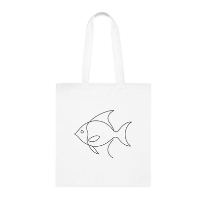 Minimalist Line Art Fish Tote Bag