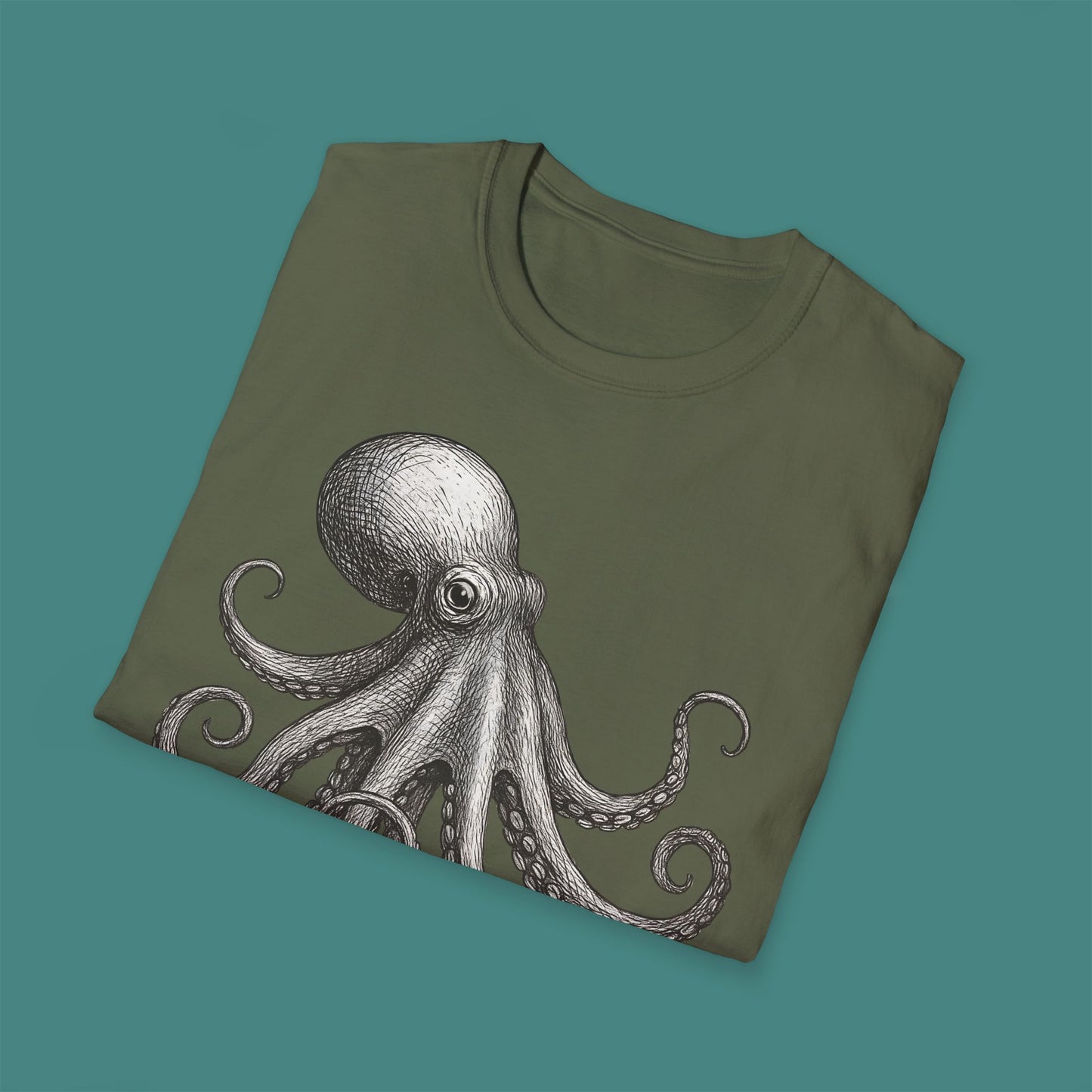 Vintage Etching Octopus Unisex T-Shirt