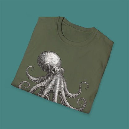 Vintage Etching Octopus Unisex T-Shirt
