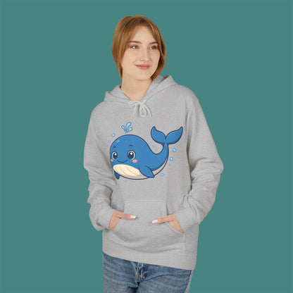 Cartoon Cute Whale Fleece Unisex Hoodie
