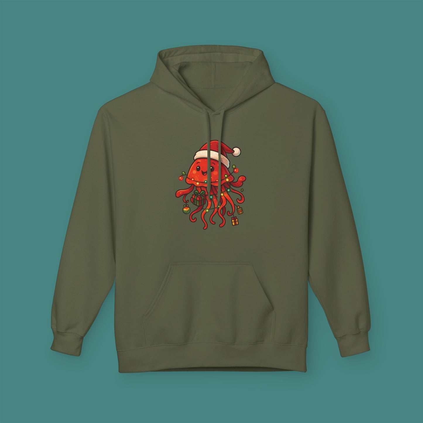 Christmas Jellyfish Fleece Unisex Hoodie