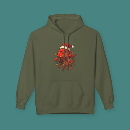 Christmas Jellyfish Fleece Unisex Hoodie