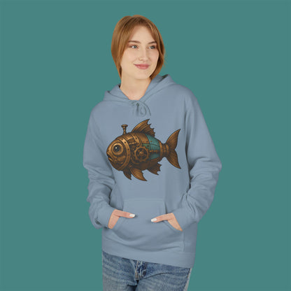 Steampunk Mechanical Fish Fleece Unisex Hoodie