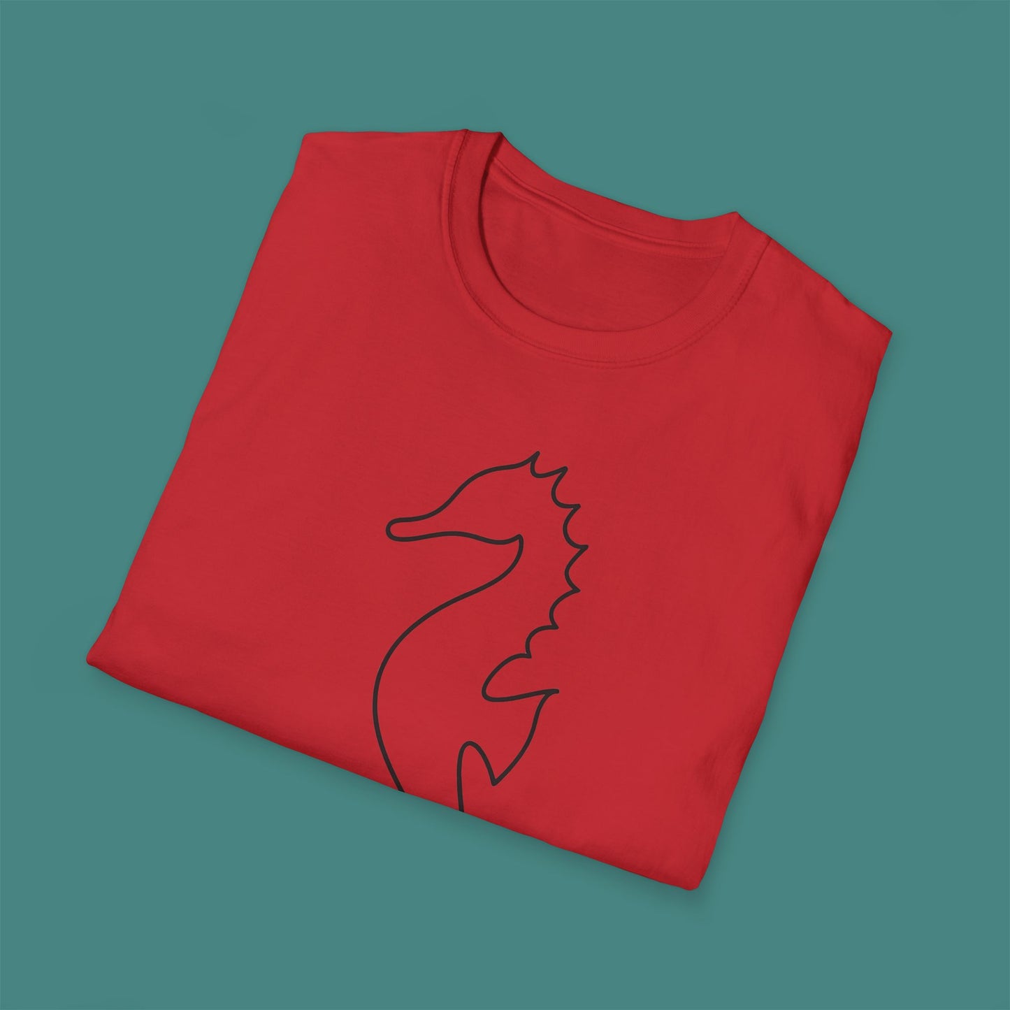 Minimalist Line Art Seahorse Unisex T-Shirt