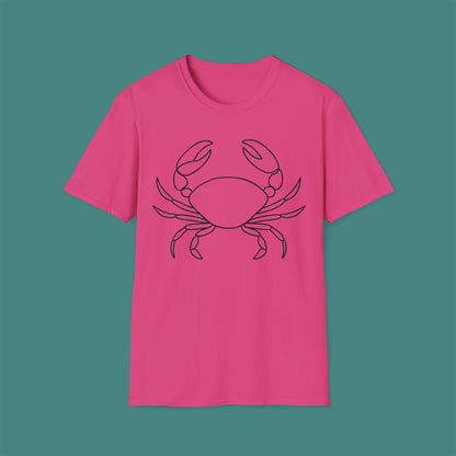Minimalist Line Art Crab Unisex T-Shirt