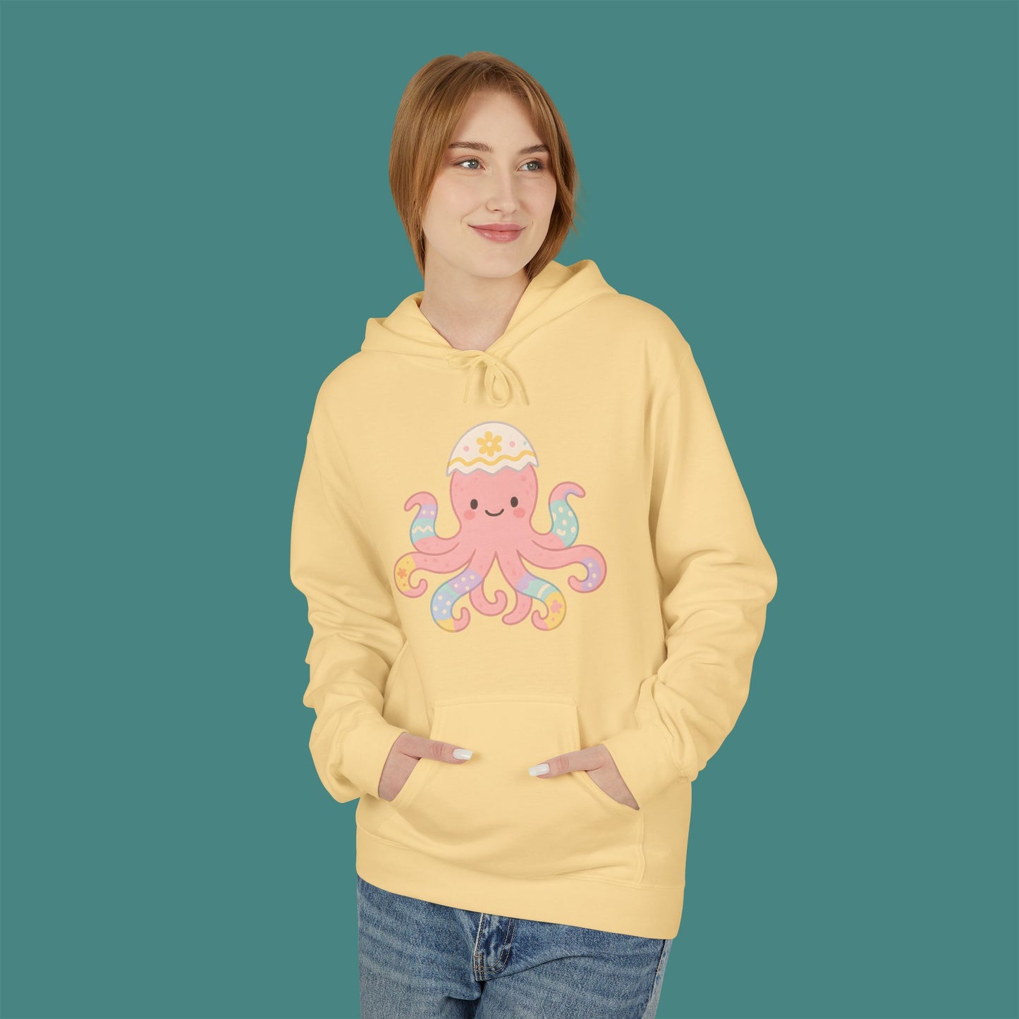 Easter Octopus Fleece Unisex Hoodie
