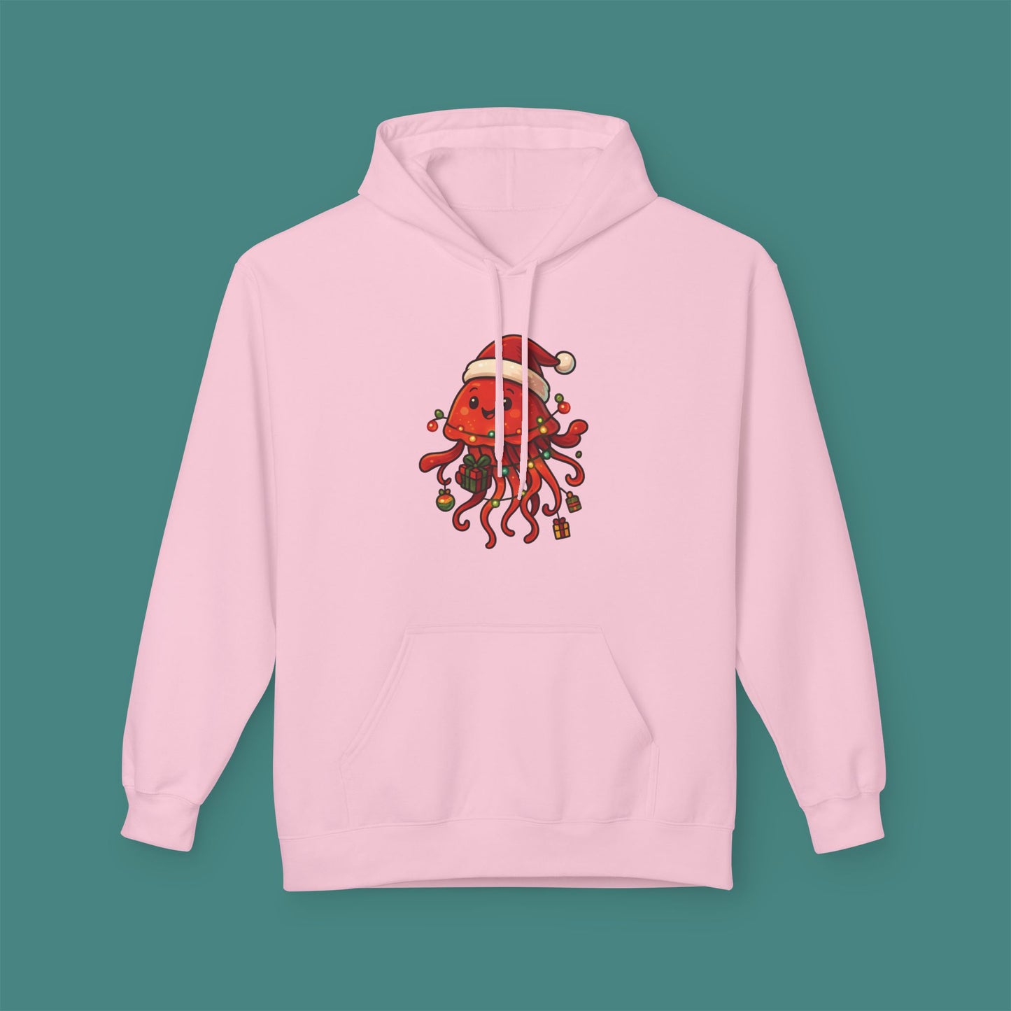 Christmas Jellyfish Fleece Unisex Hoodie