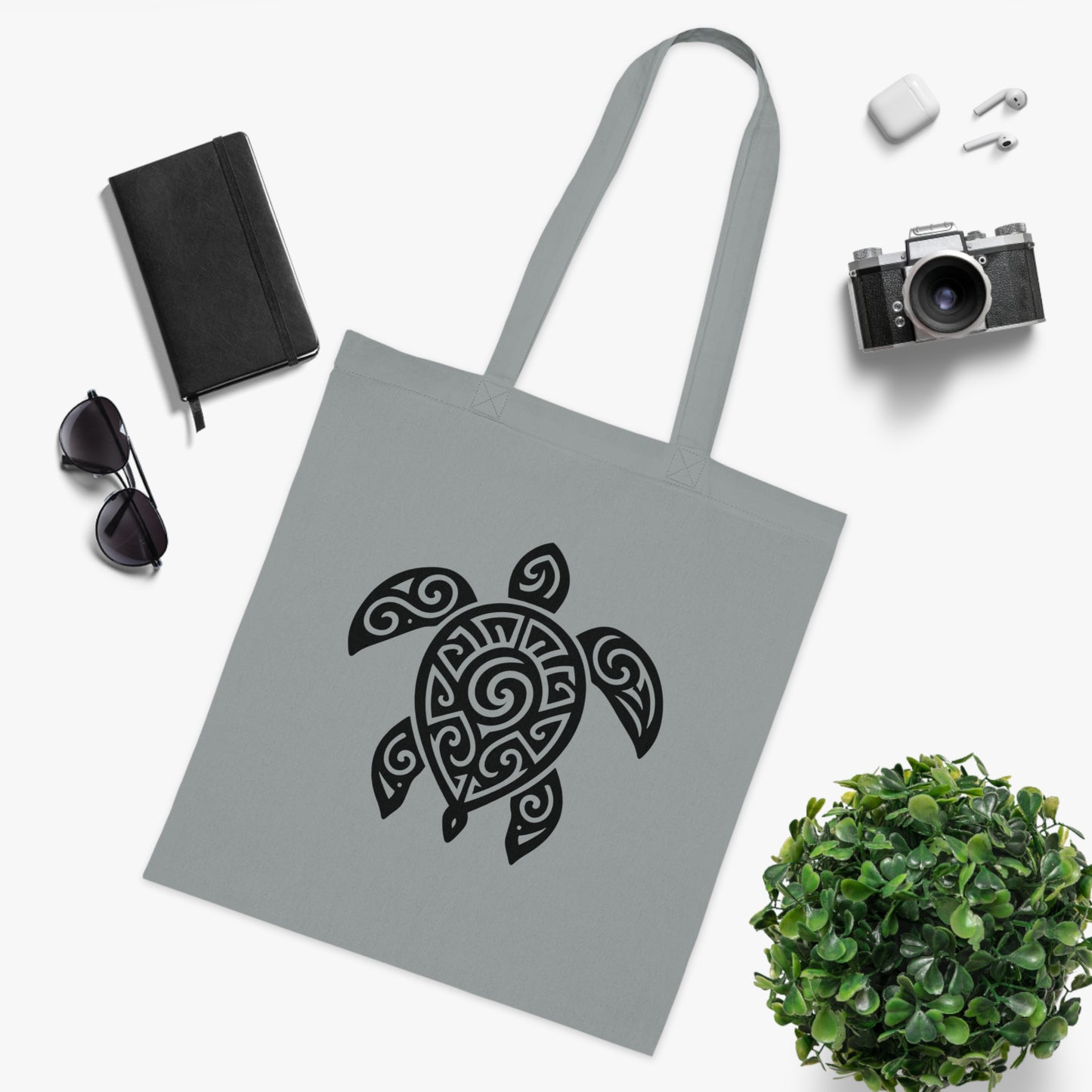 Tribal Tattoo Turtle Tote Bag