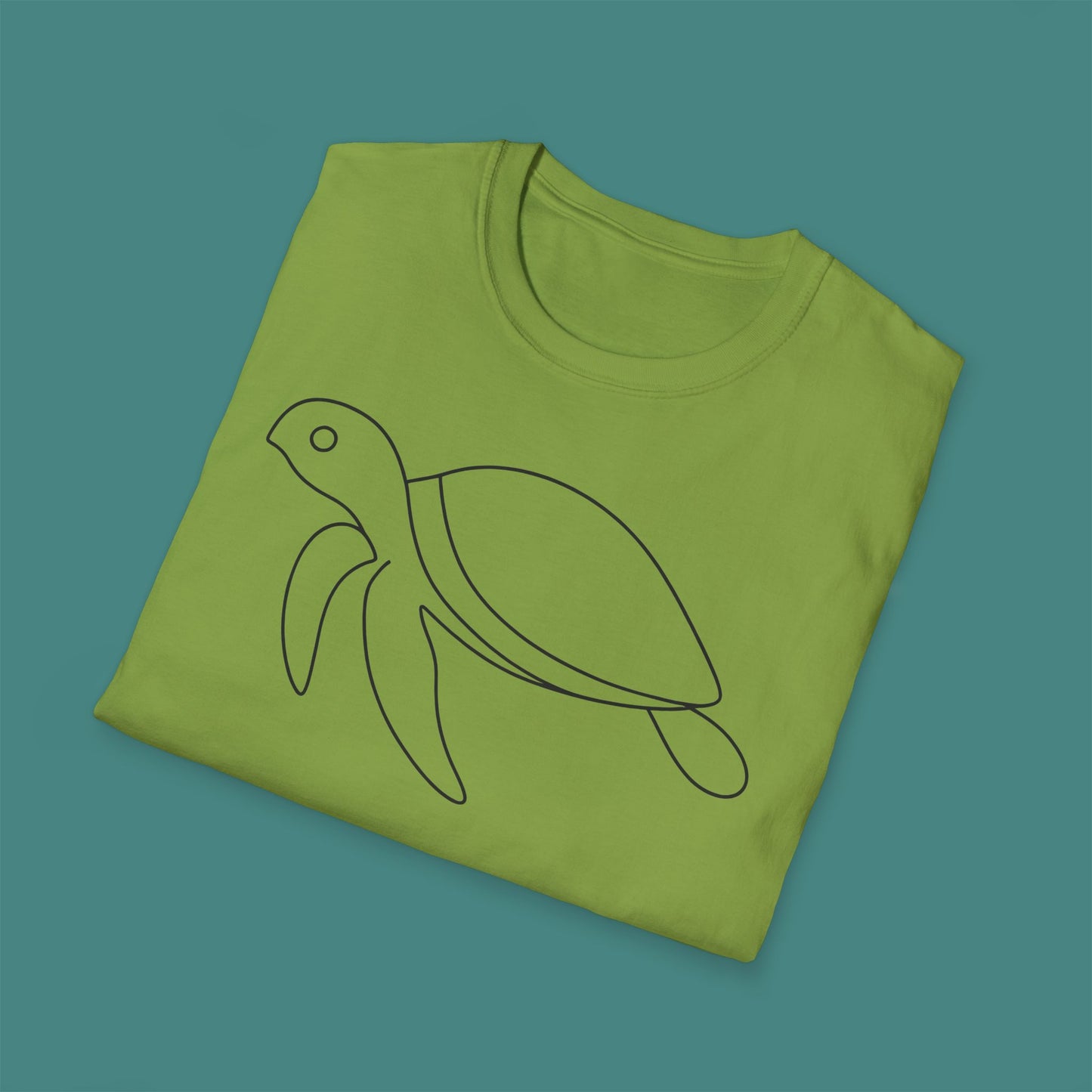 Minimalist Line Art Turtle Unisex T-Shirt