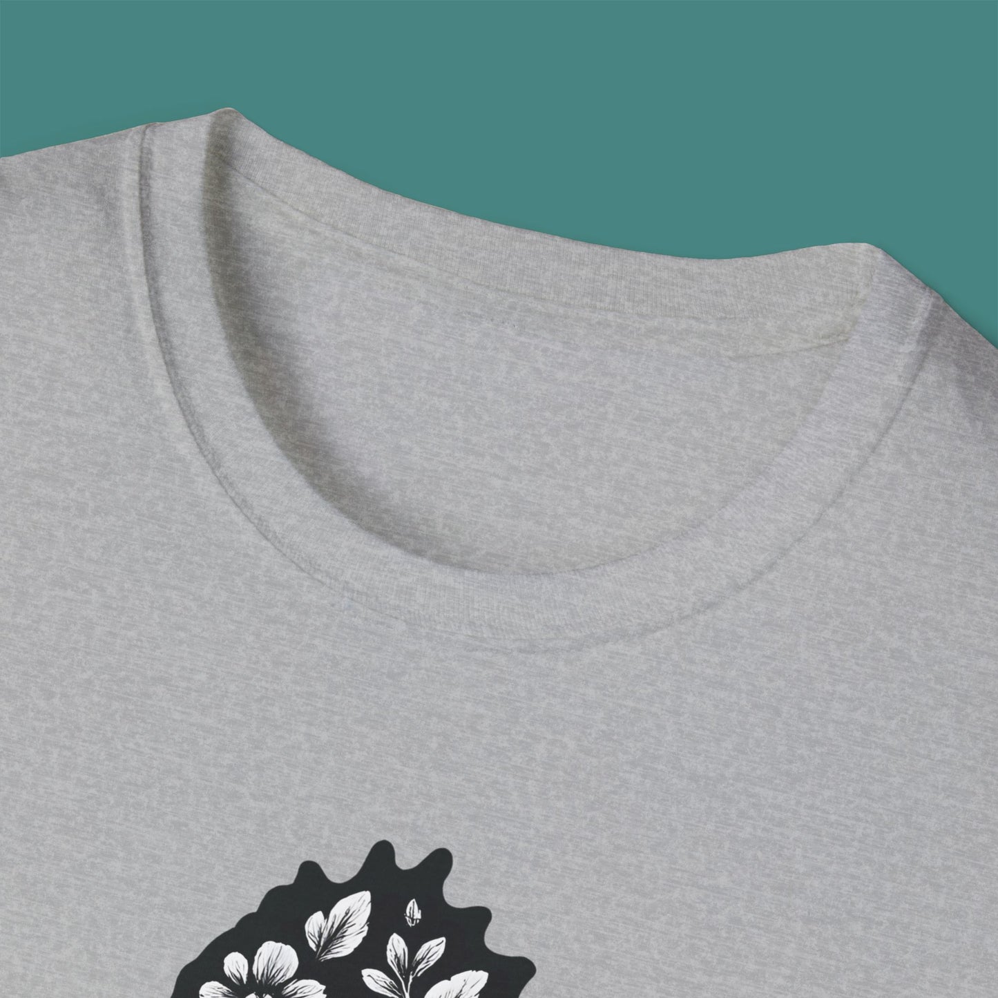 Floral Seahorse Silhouette Unisex T-Shirt