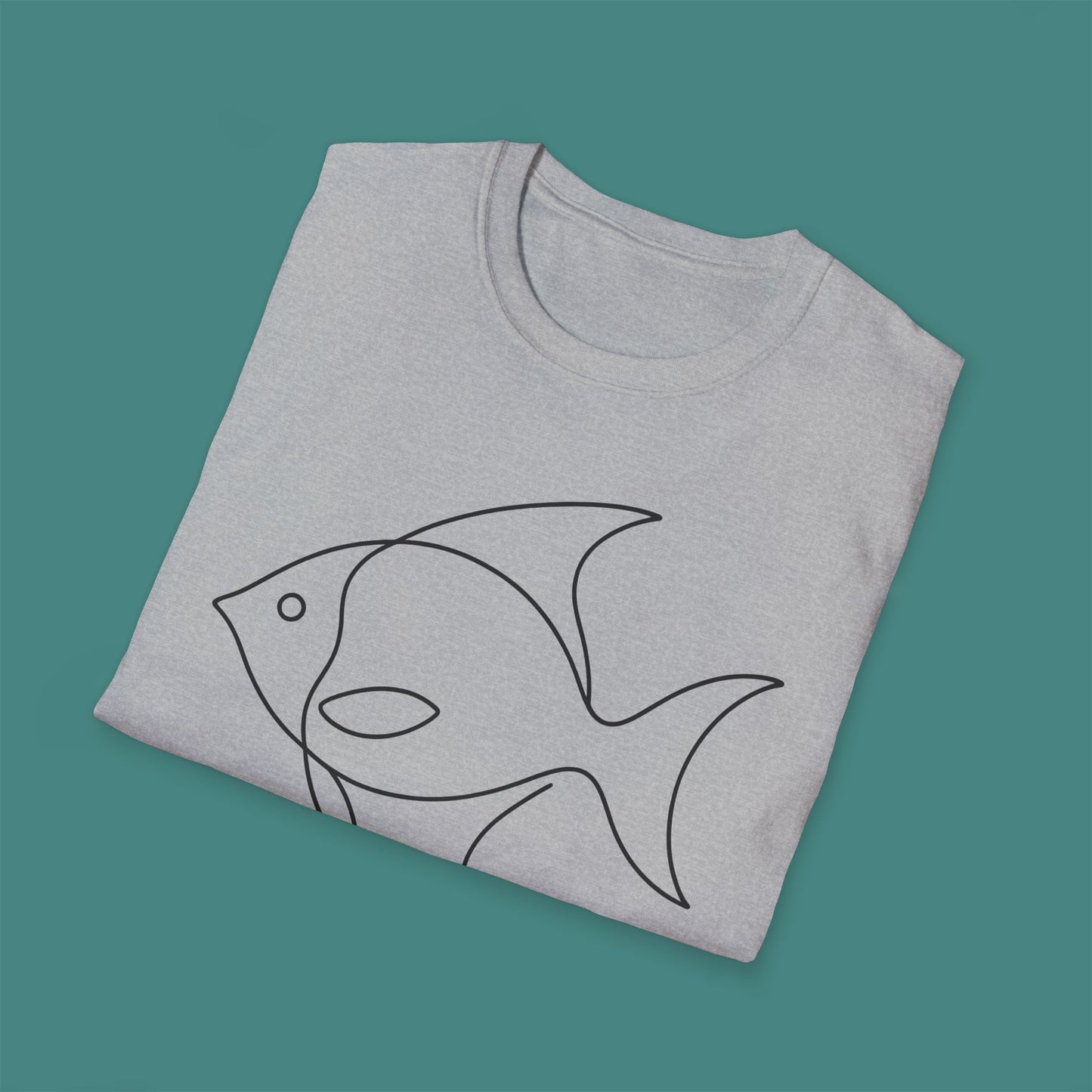 Minimalist Line Art Fish Unisex T-Shirt