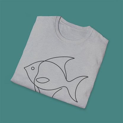 Minimalist Line Art Fish Unisex T-Shirt