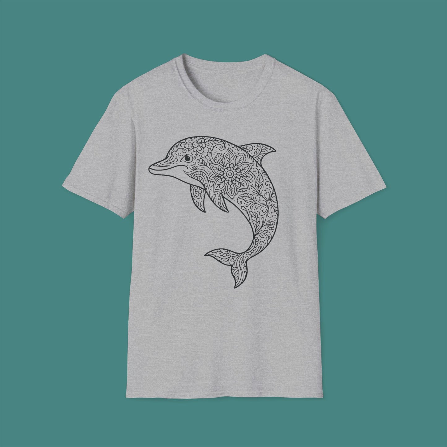 Intricate Mandala Dolphin Unisex T-Shirt