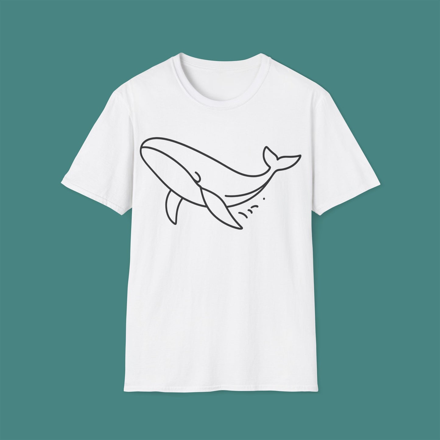 Minimalist Line Art Whale Unisex T-Shirt