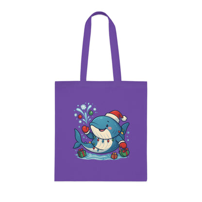 Christmas Whale Tote Bag