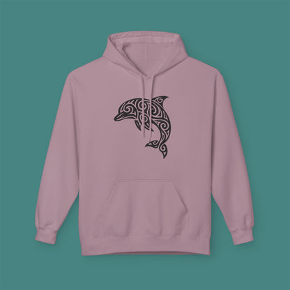 Tribal Tattoo Dolphin Fleece Unisex Hoodie
