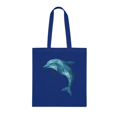 Geometric Polygon Dolphin Tote Bag