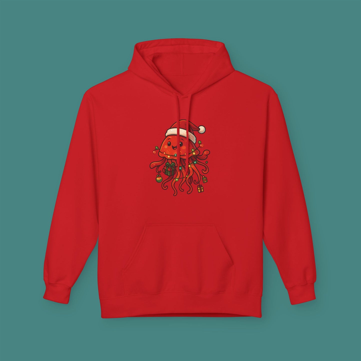 Christmas Jellyfish Fleece Unisex Hoodie
