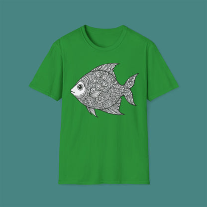 Intricate Mandala Fish Unisex T-Shirt
