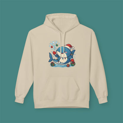 Christmas Whale Fleece Unisex Hoodie