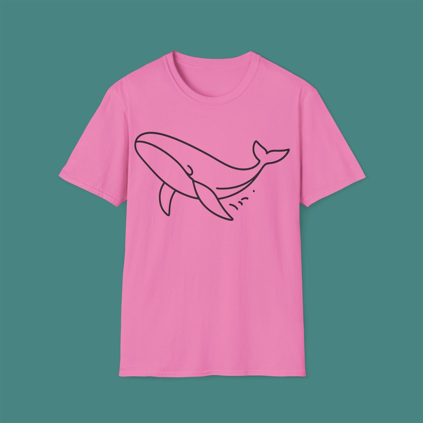 Minimalist Line Art Whale Unisex T-Shirt