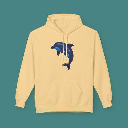 Cosmic Galaxy Dolphin Fleece Unisex Hoodie
