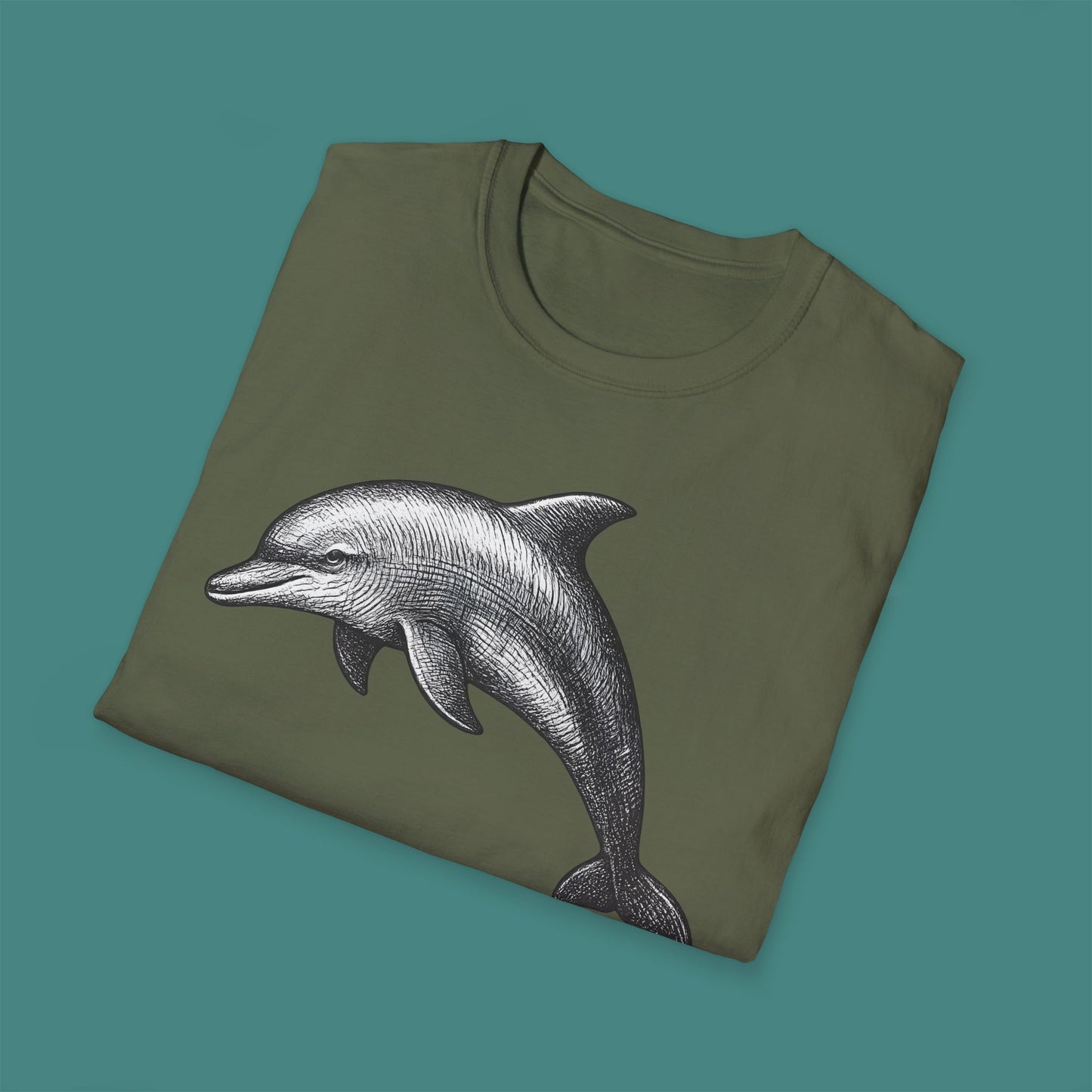 Vintage Etching Dolphin Unisex T-Shirt