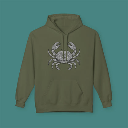 Intricate Mandala Crab Fleece Unisex Hoodie