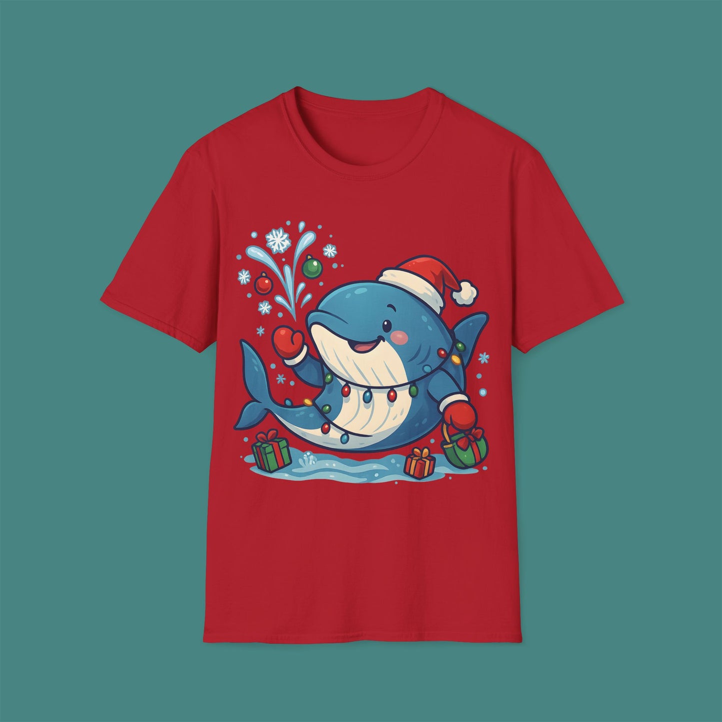 Christmas Whale Unisex T-Shirt