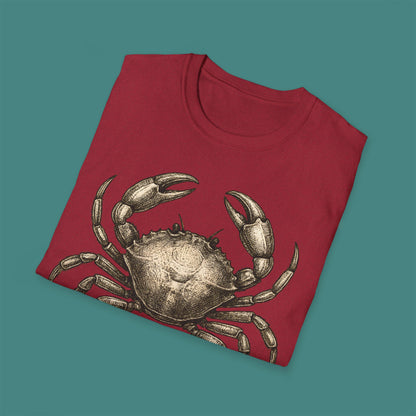 Vintage Etching Crab Unisex T-Shirt