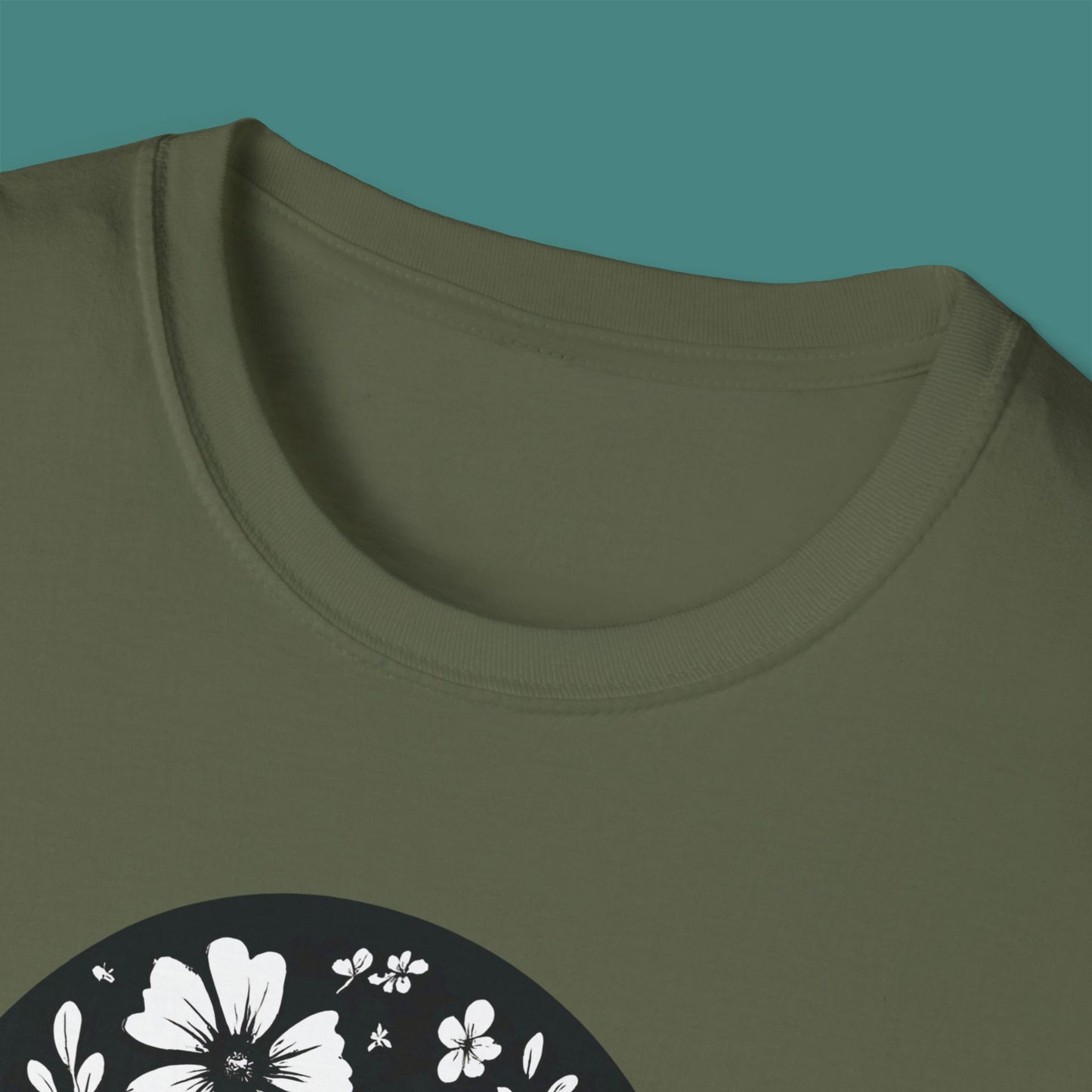 Floral Jellyfish Silhouette Unisex T-Shirt