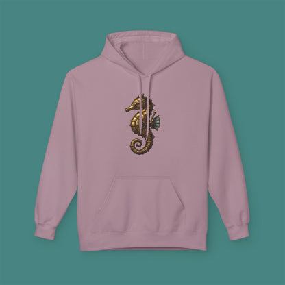 Steampunk Mechanical Seahorse Fleece Unisex Hoodie