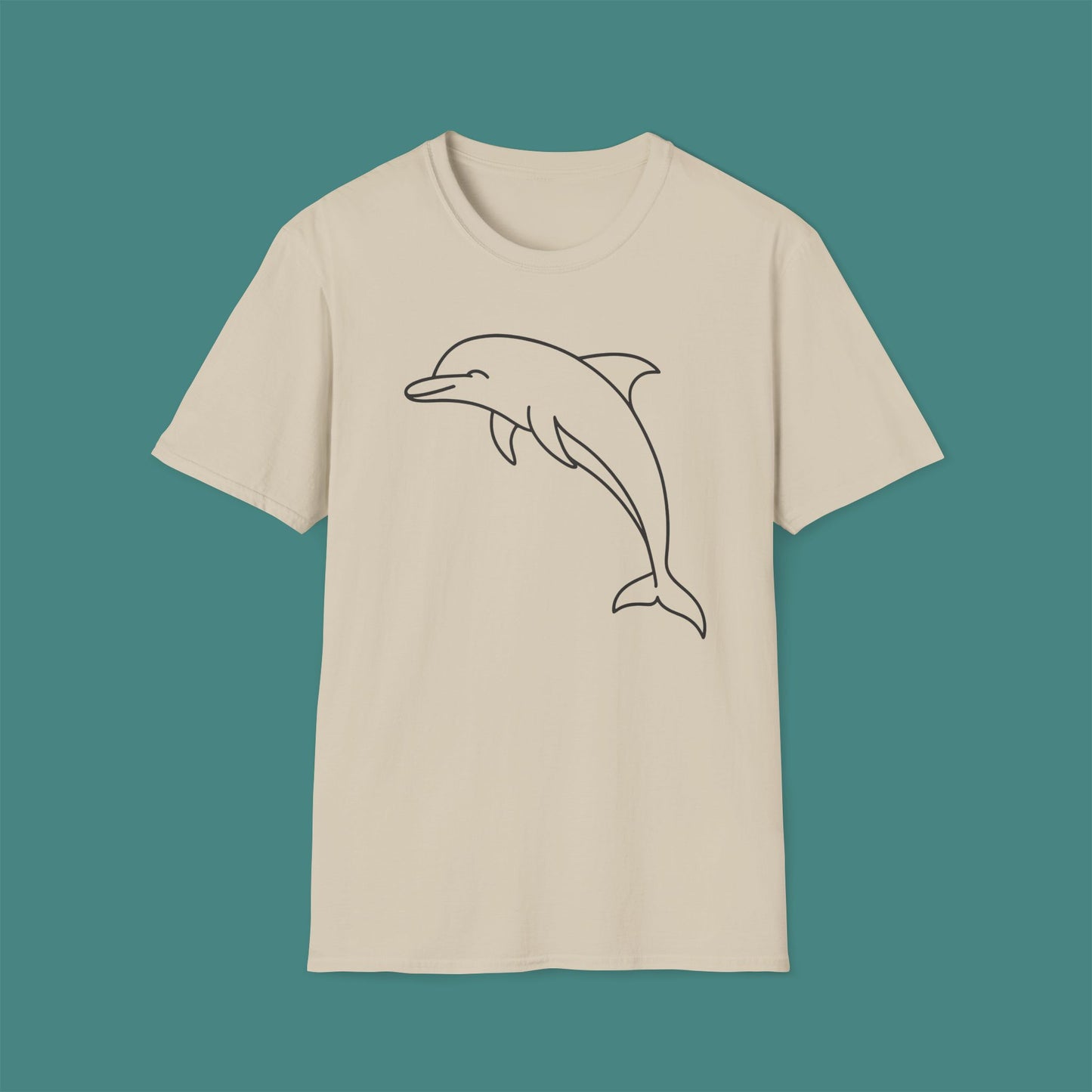 Minimalist Line Art Dolphin Unisex T-Shirt