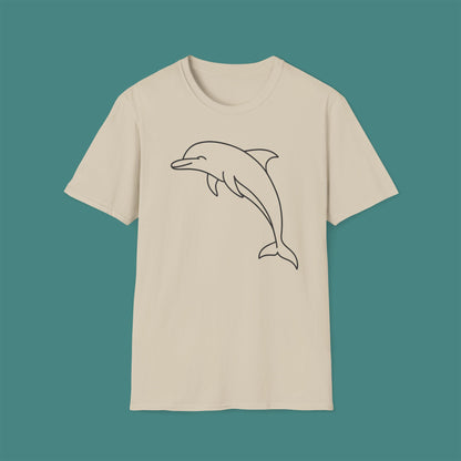 Minimalist Line Art Dolphin Unisex T-Shirt