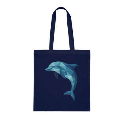 Geometric Polygon Dolphin Tote Bag