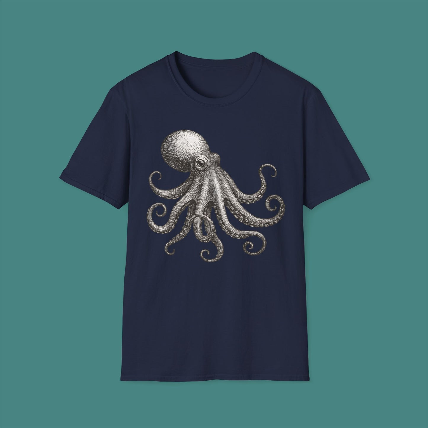 Vintage Etching Octopus Unisex T-Shirt