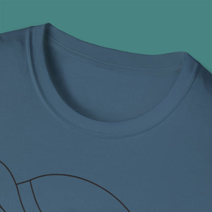 Minimalist Line Art Turtle Unisex T-Shirt
