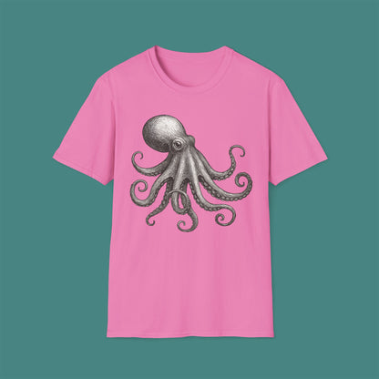 Vintage Etching Octopus Unisex T-Shirt