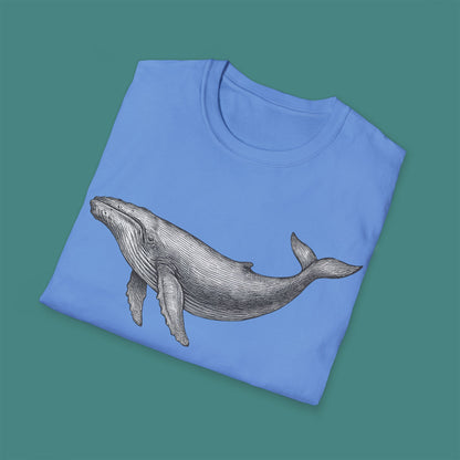 Vintage Etching Whale Unisex T-Shirt
