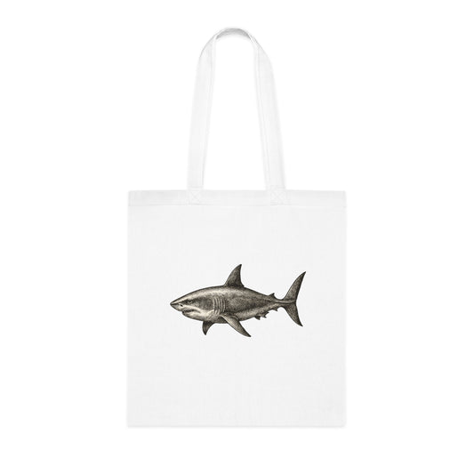 Vintage Etching Shark Tote Bag
