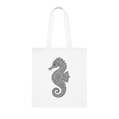 Intricate Mandala Seahorse Tote Bag