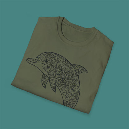 Intricate Mandala Dolphin Unisex T-Shirt